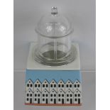 A Porcelain Rosenthal Studio Line Jar and Glass Cover, in the form of Lighthouse.