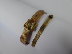 A Collection of Antique 9 ct Gold Jewellery, including a 9 ct rose gold belt bracelet,