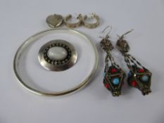A Miscellaneous Collection of Jewellery, including solid silver bangle, pair of Egyptian silver