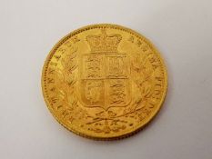 A Victorian 1871 Solid Gold Full Sovereign WW to neck (gc).