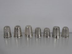 A Quantity of 19th and 20th Century Silver Hallmarked Thimbles.