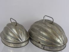 Two Vintage Chocolate Moulds, in the form of cocoa beans, approx 30 cms and 25 cms