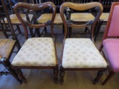 Two Mahogany Hall Chairs, oval back on turned legs. (2)