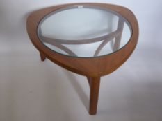 A Ercol Style Glass Topped Coffee Table, approx 75 x 45 cms