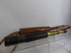 A Vintage Four Draw Brass Telescope by Negretti & Zambra, London, the telescope engraved Gille,