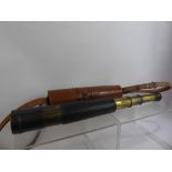 A Vintage Four Draw Brass Telescope by Negretti & Zambra, London, the telescope engraved Gille,