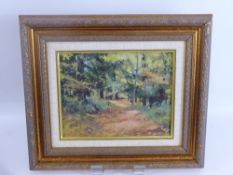 Hamish Grant Cotswold Artist 1937 - 2013), an oil painting on board depicting a forest scene on