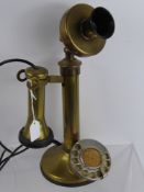 A Vintage Brass Table Rotary Dial Telephone.