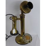 A Vintage Brass Table Rotary Dial Telephone.