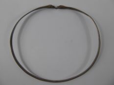 An Unusual Silver and Gold Snake-Form Neck Ring, approx 34 gms