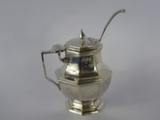 A Silver Mustard, London hallmark dated 1891, with the original blue liner together with mustard