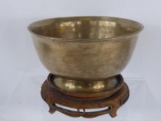 An Antique Heavy Oriental Brass Bowl, approx 11 cms dia.