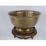 An Antique Heavy Oriental Brass Bowl, approx 11 cms dia.