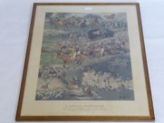 After A.C. Havell (1855-1928) a late 19th century coloured print, "A Racing Nightmare", in oak