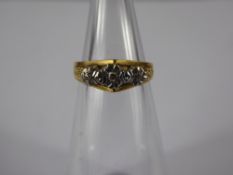 A Lady's 18 ct Yellow and White Gold Diamond Ring, size M, approx 3.4 gms