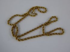 A 9K Yellow Gold Rope Chain, approx 45 cms, approx 5.4 gms.