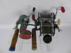 A Collection of Vintage Sea-Fishing Reels, including Penn Long Beach Nr 68, Ocean City Nr 113 and