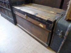 A Vintage Oak-Banded Steamer Trunk, approx 92 x 53 x 49 cms.