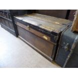 A Vintage Oak-Banded Steamer Trunk, approx 92 x 53 x 49 cms.