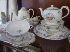 A Part 'Olde Bristol' Clarice Cliff Design Porcelain, including coffee pot, tea pot, sandwich plate,