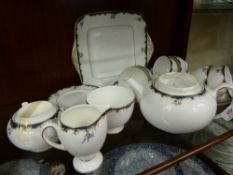 Wedgwood, Part Chartley Tea Set, comprising tea pot, sugar bowl, milk jug, six tea cups, six