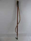 A Vintage Elephant Whip, with iron tap and braiding, approx 145 cms