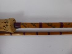 A Vintage Hexagonal Two-Piece Split-Cane Fishing Rod, #7 'The Halford Knock About' Palakona,