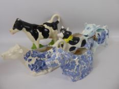 A Collection of Eight Porcelain Creamers, including Crown Devon nr 1074P, Burgess Chintz by