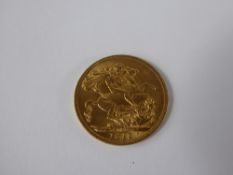 A Solid Gold George V Full Sovereign, dated 1913, approx 8.2 gms.