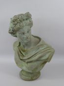 A Composite Stone Bust of a Roman Figure, approx 34 cms high.