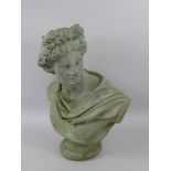 A Composite Stone Bust of a Roman Figure, approx 34 cms high.