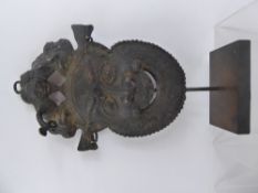 Bamileke Cameroon Antique Cast Copper Alloy/Bronze Mask, depicting an elated character,