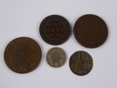Miscellaneous Coins, including a 1862 Indian Victoria 2 Annes VNC Silver Coin, 1874 Victoria Straits