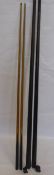 A Pair of Vintage Snooker Cues, circa 1920's by E.A Clare, Liverpool 25-27 St Anne, in their