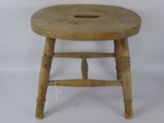 A Vintage Pine Milking Stool.