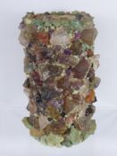 A Cylindrical Semi-Precious Stone Encrusted Lamp Base, approx 23 cms. Provenance: Property of an