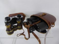 Miscellaneous Binoculars, including Faria Freres in the original leather case, a pair of Japanese