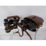 Miscellaneous Binoculars, including Faria Freres in the original leather case, a pair of Japanese