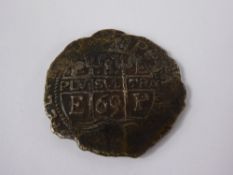 A Spanish America AR 8 Reales Colonial Cob Coinage, dated 1669, approx 25.2 gms.