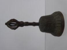 An Antique Bronze Tibetan Prayer Bell, approx 15 cms, with a high clear ring.