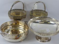 A Miscellaneous Silver Plate, including two oval servers, two rectangular servers, one rectangular
