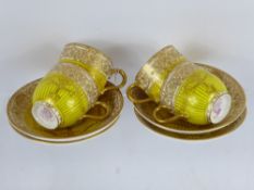 A Circa 1913 Royal Worcester Part Coffee Set, comprising six coffee cans and saucers, puce marks