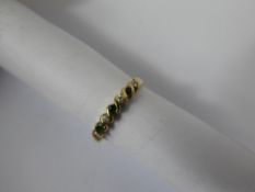 A Lady's 9ct Gold Emerald & Diamond Ring, size J, approx 1.5 gms.