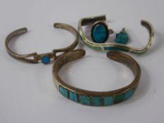 Miscellaneous Silver and Turquoise Jewellery, including necklaces, bracelets and ring, approx 90