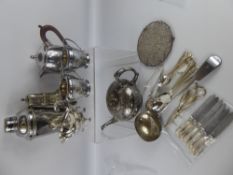 Miscellaneous Quantity of Silver Plate, including a sugar bowl, milk jug, tea strainer, sugar