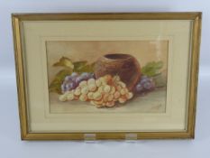 V. Kinsell Watercolour, depicting 'Fruit', signed lower right, dated 1923, approx 28 x 18 cms