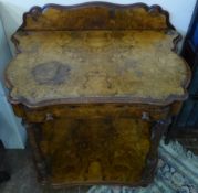 A Lady's Antique Walnut Writing Desk, with pull out drawer green tooled leather slide and fitted