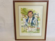 Cricket Memorabilia, Limited Edition Graham Gooch Print.