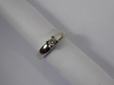 A Lady's 14 ct White Gold and Diamond Solitaire Ring, size K, approx 20 pts dias, approx 6 gms.