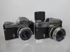 Icarex 35S Camera 50/2.8 and Lenses, Icarex 35 CB 50/2.8 135/4 Super Dynarex.